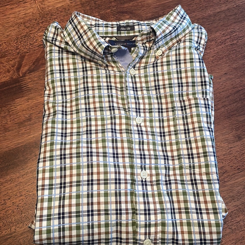 Tommy Hilfiger slim fit plaid button down